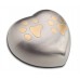 Keepsake Heart 0.8 Litres (Brushed Silver with Gold Pawprints)